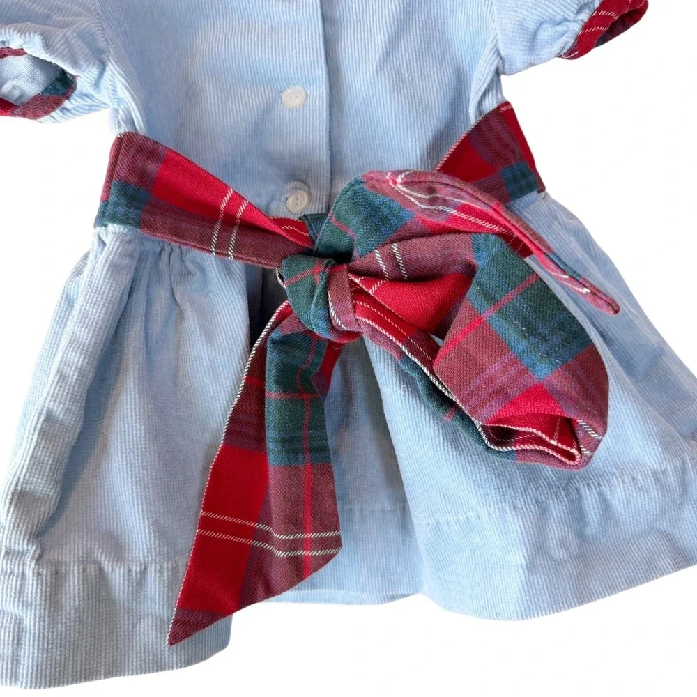 The Beaufort Bonnet Company Cindy Lou Corduroy Sash‎ Dress 6/12M Holiday Easter